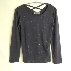 M1-03385 【Women】 NICE CLAUP (ナイスクラップ) 長袖 カットソー (XS相当) /紺 星柄 HT-春秋のサムネイル