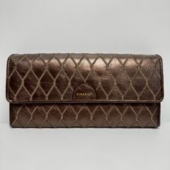 WB249 Excellent condition NINA RICCI long wallet, quilted, bronze, women's wallet