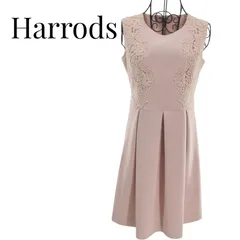 【新品・タグ付き】Harrods ハロッズ ノースリーブワンピース ドレス ピンク サイズ2 刺繍 フラワー ひざ丈 レディース 結婚式 およばれ パーティー ドレスのサムネイル