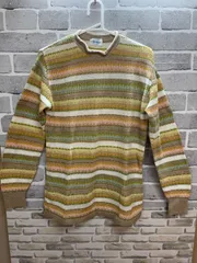 A【A2-91】◇Jantzen サイズM ニット　グリーン　オレンジ　ベージュのサムネイル