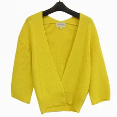 美品 定価5万◇J&MDAVIDSON ノーカラー 鹿の子編 ニットカーディガン 七分袖 重ね着風 ジェイアンドエムデヴィッドソン Vカット レディースのサムネイル