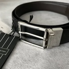 Ermenegildo Zegna(エルメネジルドゼニア) 未使用 タグ付き 黒 ブラック 茶 ダークブラウン リバーシブル レザー 本革 サイズ110のサムネイル