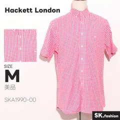 美品 Hackett London トップス ダウンボタンシャツ　半袖　ギンガムチェック柄　胸ポケット付き　ラウンドヘム　綿100％のサムネイル