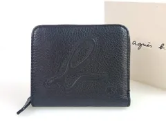 アニエスベー  ボヤージュ　agnes b.  VOYAGE　小銭入れ付　二つ折り財布　レザー　黒/ブラック　送料無料のサムネイル