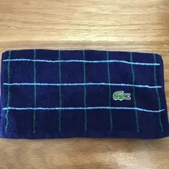 LACOSTE ラコステ チェック柄 フェイスタオル タオル ワニロゴ 綿素材