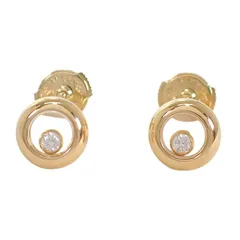 ★多少スレ傷あり★ショパール Chopard ハッピーダイヤモンド ピアス K18イエローゴールドのサムネイル
