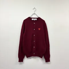 2025 ~ 2026 PLAY COMME des GARCONS プレイ コム デ ギャルソン ラインストーン ハート ロゴ ウール カーディガン 羽織 サイズ M 805-0100のサムネイル