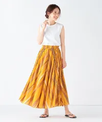ne Quittez pas ヌキテパ☆マルチストライプ ロングスカート イエロー Fのサムネイル