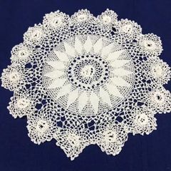 フランス 手編み ドイリー ボビン レース 刺繍 ハンドメイド ローズ 