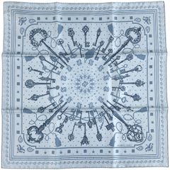 HERMESエルメス カレ55 レクレプリュムティ バンダナ柄 鍵 キー