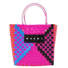 MARNI マルニ フラワーカフェ ピクニックバッグ かごバッグ ピンク系