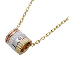 ブシュロン BOUCHERON ネックレス レディース ブランド 750YG 750WG 750PG ホワイトセラミック 1P ダイヤモンド キャトル ホワイト ペンダント スモール JPN00550 ジュエリー 磨き済み 【中古】のサムネイル