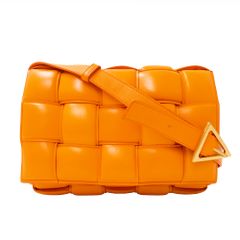 ボッテガ・ヴェネタ BOTTEGAVENETA バッグ レディース ブランド カセット ショルダーバッグ レザー オレンジ 肩掛け 斜めがけ おしゃれ 編み込み 無地 可愛い 【中古】