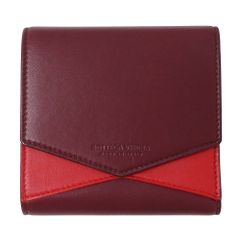 ボッテガ・ヴェネタ BOTTEGAVENETA 財布 レディース ブランド 二つ折り財布 レザー ボルドー レッド ワインレッド 赤 ミニ財布 おしゃれ 【中古】