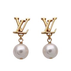 未使用級 美品 ルイヴィトン ミニグラム パールピアス ゴールド 