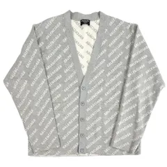 バレンシアガ BALENCIAGA カーディガン レディース メンズ ブランド ウール グレー ホワイト L オーバーサイズ ストリート カジュアル 【中古】のサムネイル