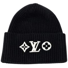 極美品★ルイヴィトン　ビーニー・LV アヘッド 1.1 カシミヤ　ニット帽　黒 美品】LOUISVUITTON カシミアビーニーLV アヘッド 1.1 - メルカリ