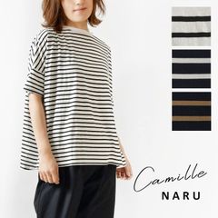 人気❤️MAGALI マガリ ボーダーリネンギャザースリーブプルオーバー