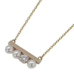 タサキ TASAKI ネックレス レディース ブランド アコヤパール 真珠 750SG プチ バランス ダイヤモンド ソロ D0.13 サクラゴールド ジュエリー 磨き済み 【中古】のサムネイル