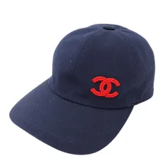 シャネル CHANEL キャップ レディース ブランド コットン ネイビー シルバー金具 ベースボールキャップ おしゃれ 無地 シンプル ロゴ 23P刻印(2023年秋冬コレクション) 【中古】のサムネイル