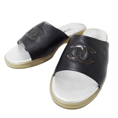 シャネル CHANEL サボ サンダル ココマーク デニム ミュール グロッグ