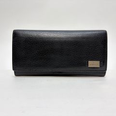 ブルガリ BVLGARI 長財布 ロゴ ミレ リゲ ダブルホック付 レザー 黒