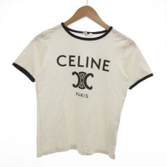 美品 セリーヌ Tシャツ トリオンフロゴ ホワイト XSサイズ - メルカリ