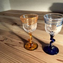 FASHION SHAPE GLASS ブルー脚付きグラス 5ケ入り - メルカリ