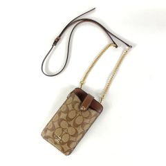 COACH コーチ シグネチャー スマホショルダーバッグ ベージュ ZLW02 