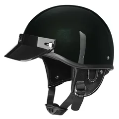 【訳アリ】ハーフキャップ ヘルメット Lサイズ グロスブラック Helmet Bicycle Jet Retro Cruiser Scooter for Adult Men Women DOT PSC Approveのサムネイル