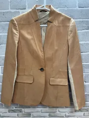 A【A2-97】◇COMME CA DU MODE サイズ9 レザー(羊革)ジャケット　キャメルのサムネイル