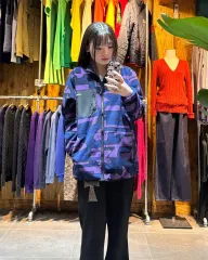 M STUSSY ステューシー ブロック パータン パープル ブルー フリースのサムネイル