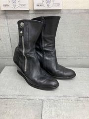 激レア 極美品】NO ID. オープントゥ ドレープブーツ レザー ブラック