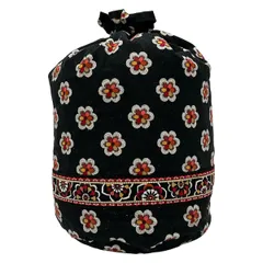 Vera Bradley(ベラブラッドリー) バッグ - 黒×オレンジ×マルチ 巾着/花柄 コットンのサムネイル