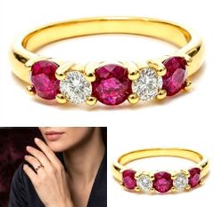 ⭐天然 ルビー ダイヤモンド リング k18 0.74ct - メルカリ