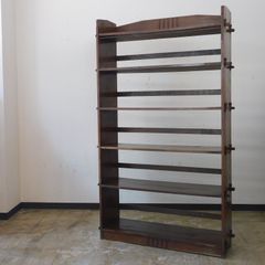 古家具 無垢材 組み木棚昭和レトロ飾り棚 本棚シェルフアンティーク