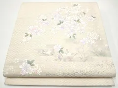 平和屋着物●太鼓柄袋帯　舞桜文　金銀彩　正絹　逸品　CABH4943hy