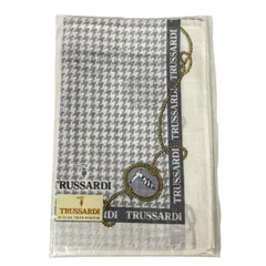 未開封品【TRUSSARDI トラサルディ】　ハンカチ 千鳥柄 綿100%のサムネイル