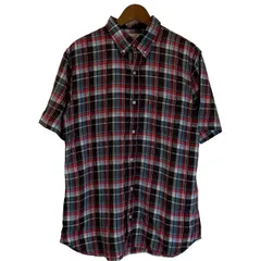 【中古】　Levi's　チェックシャツ　半袖　トップス　ボタンダウン　胸ポケット　赤タブ　スモールe　オーバーサイズ　アメカジ　古着　/1122