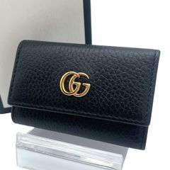 極美品 GUCCI グッチ 6連キーケース GGマーモント レザー ブラック