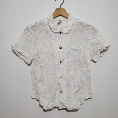 TAO COMME des GARCON'S タオ コムデギャルソン 刺繍 シワ加工 半袖