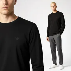 57 EMPORIO ARMANI エンポリオアルマーニ EM000382 AF14210 UC001 ブラック Tシャツ クールネック 長袖のサムネイル