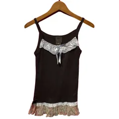 【中古】　ANNA SUI　キャミソール　トップス　フリル　リボン　USA製　古着　/2495のサムネイル