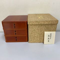 飛騨春慶塗 手付き二段重箱 角切り箸付き 伝統工芸品 - メルカリ