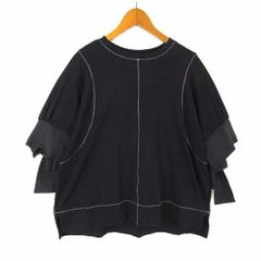 サカイ sacai シャツ ブラウス プリーツ 襟ベロア切替 長袖 緑