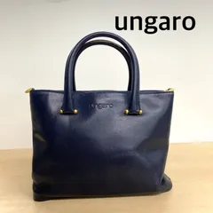 ungaro ウンガロ レザー ネイビー ハンドバッグ 【BKr8-5】のサムネイル