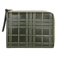 MargaretHowell(マーガレットハウエル) コインケース美品  - カーキ×アイボリー L字ファスナー/idea レザーのサムネイル