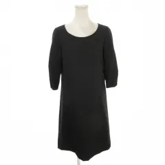 B&Y ユナイテッドアローズ BEAUTY&YOUTH ビューティー&ユース ワンピース ミニ 七分袖 無地 S 黒 ブラック /AH16 ■ECC005のサムネイル