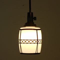 レトロ　電笠　鶴　和ガラス　ランプシェード　灯り　照明　古民家　古道具　カフェ 古道具 昭和レトロ 当時物 ミルクガラス ランプシェード 電気笠 2個