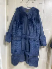 maje マージュ ブルー ファー ムートン コートのサムネイル